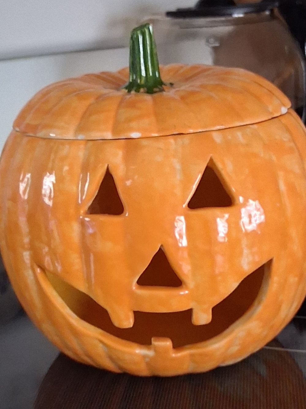 Orange Ceramic Jack-O'-Lantern Candy Dish - Seasonal Home Accent
